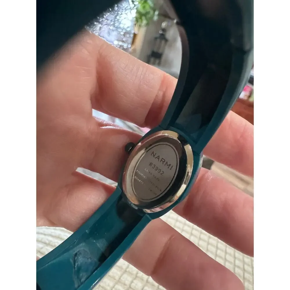 Vintage NARMI Teal Bangle Watch | Quartz | Retro Statement Bracelet Watch | Work